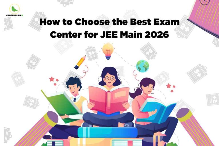 Students entering an examination center with admit cards, representing JEE Main exam centers 2026 across India and abroad, including city lists, reporting time, and test day guidelines.