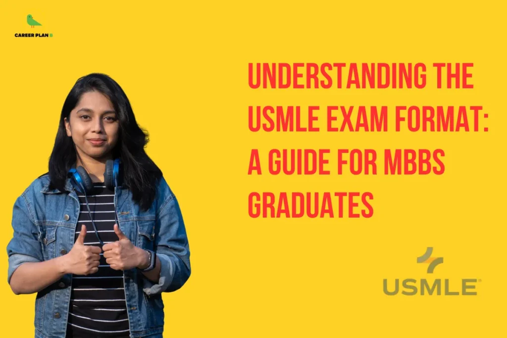 Student with headphones giving thumbs up illustrating USMLE Exam Format, highlighting steps, pattern, and preparation for MBBS graduates planning US medical licensing