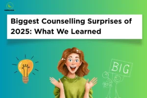 Banner by Career Plan B featuring its logo, titled "Biggest Counselling Surprises of 2025: What We Learned," with a surprised student, a glowing light bulb, and illustrations highlighting major revelations and unexpected trends from the 2025 counselling season that can help students prepare better for admissions in 2026.