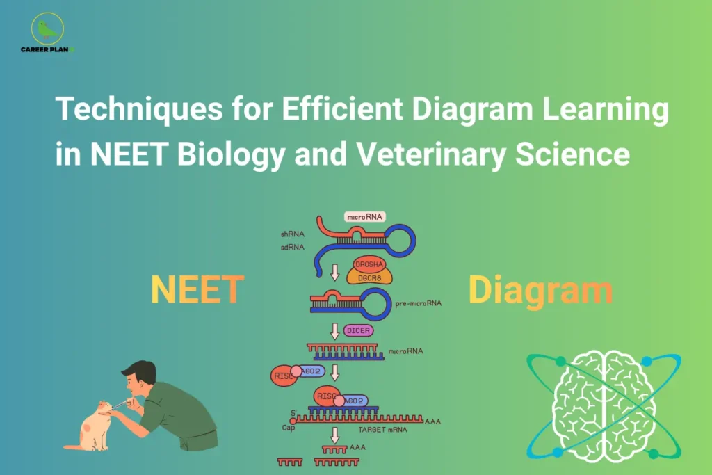 Techniques for Efficient Diagram Learning in NEET Biology and Veterinary Science featuring NEET biology diagrams, microRNA illustration, and veterinary science concepts – Career Plan B