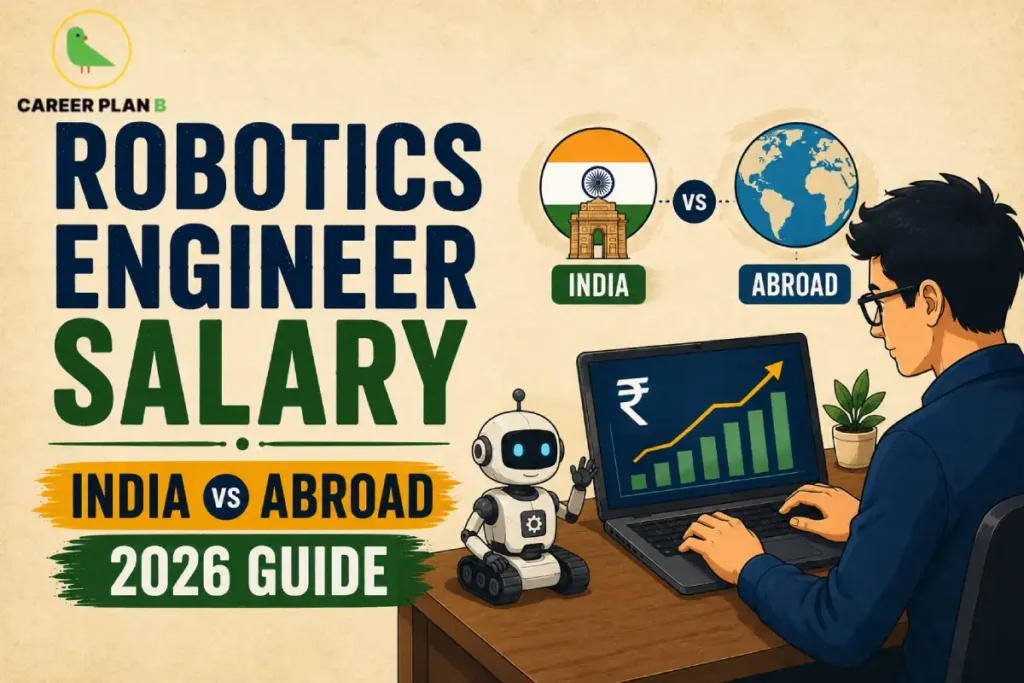 Robotics Engineer Salary in India vs Abroad comparing salary trends, career growth, robotics engineering jobs, automation, and global opportunities