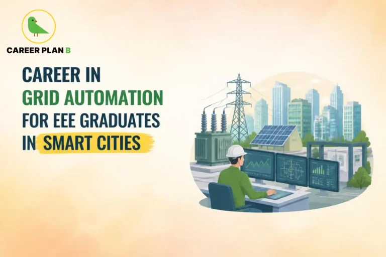 Engineer monitoring smart city power systems for a career in grid automation for EEE graduates.