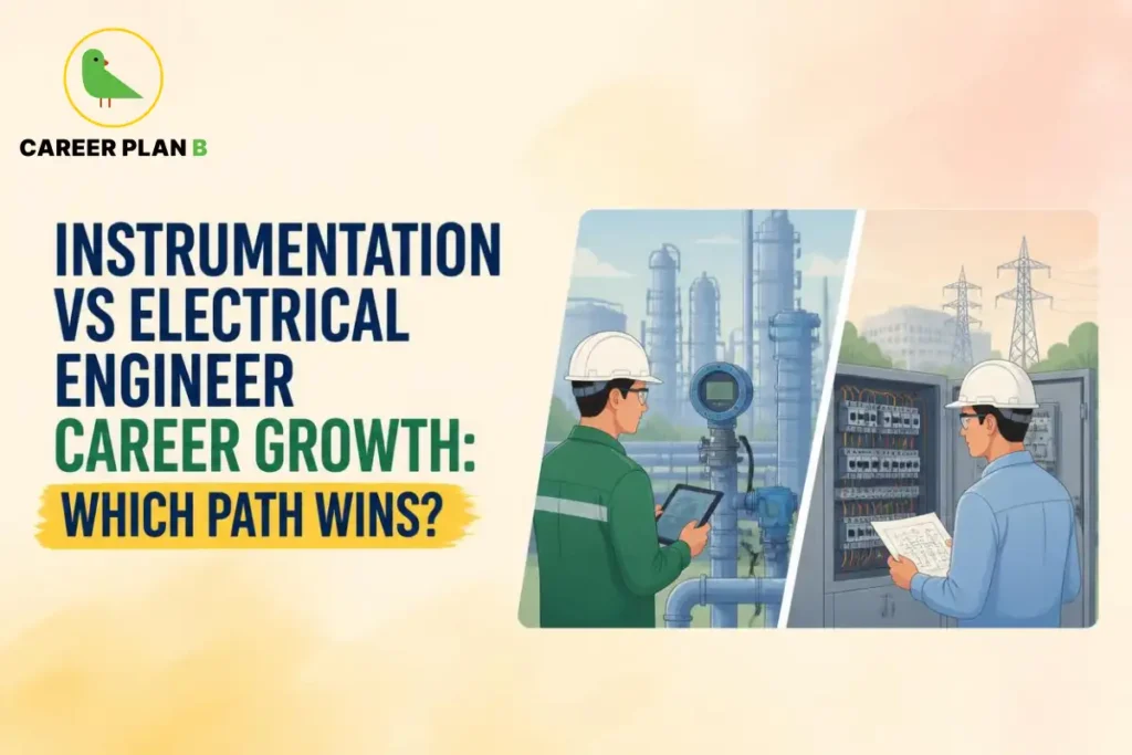 Instrumentation vs electrical engineer career growth shown through industrial control and electrical power systems.