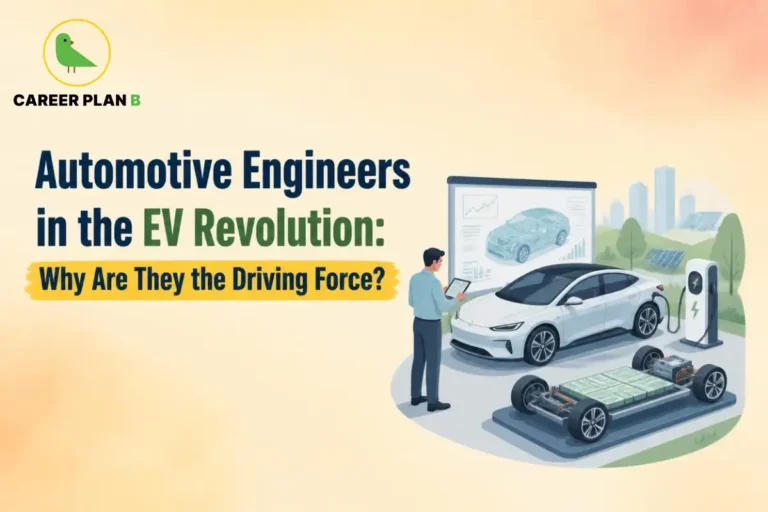 Automotive engineer examining an electric vehicle, battery platform, and charging system for EV development.