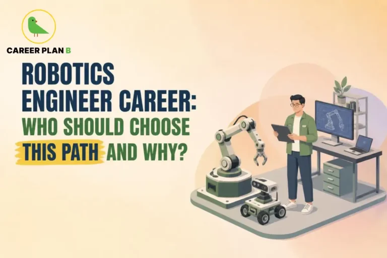 Engineer working with a robotic arm and mobile robot while viewing a robotics design on screen.