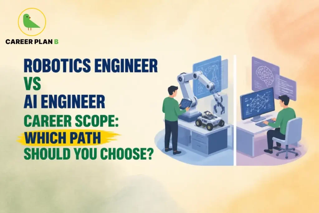 Robotics engineer vs AI engineer career scope comparing robotics engineering with AI development and machine learning careers.