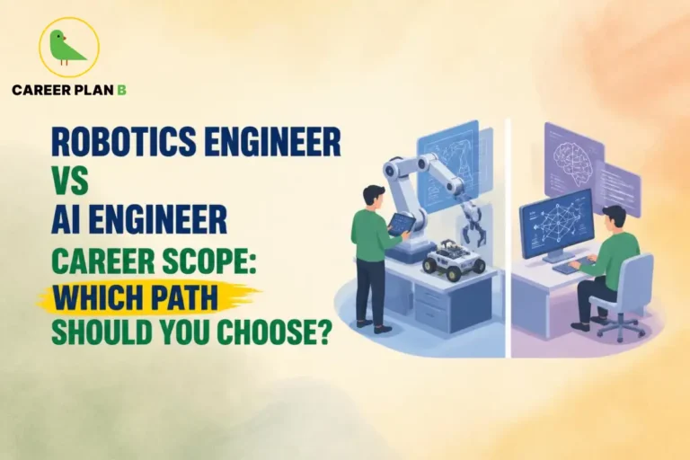 Robotics engineer vs AI engineer career scope comparing robotics engineering with AI development and machine learning careers.