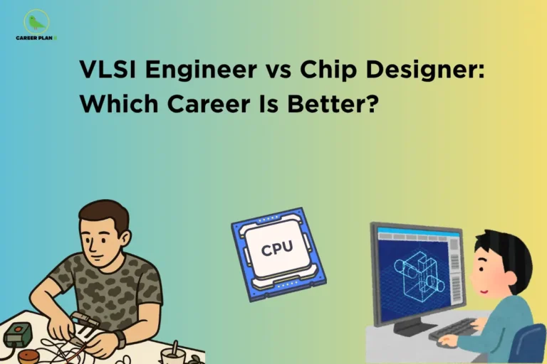 VLSI Engineer vs Chip Designer comparison featuring semiconductor engineering, CPU chip design, VLSI development, and integrated circuit careers