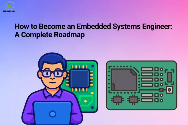 How to become an embedded systems engineer featuring embedded programming, microcontroller development, firmware engineering, PCB design, and embedded systems roadmap
