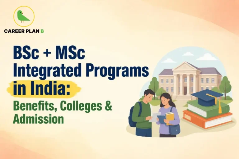 Career Plan B guide to BSc + MSc integrated programs in India, top colleges, and admission after Class 12