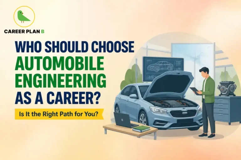 Who should choose automobile engineering as a career based on skills, interests, vehicle design, and automotive engineering opportunities