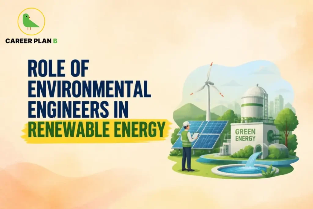 Role of environmental engineers in renewable energy projects including solar panels, wind turbines, and green energy infrastructure.