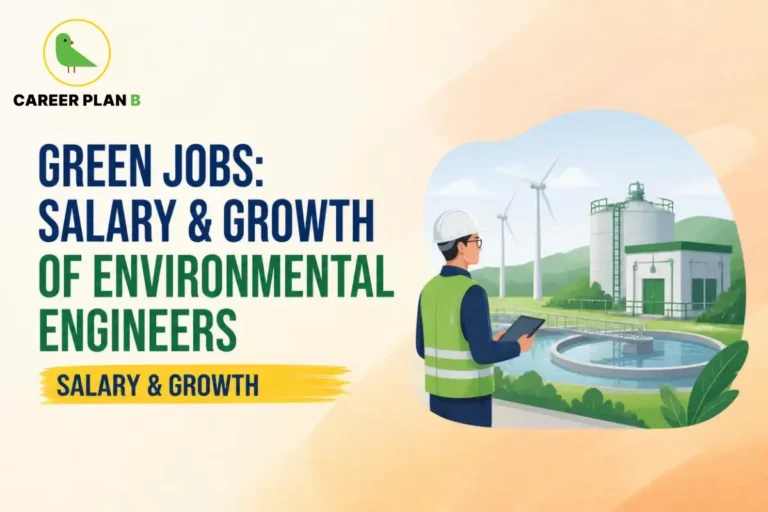 Green jobs salary and growth of environmental engineers with renewable energy, wind turbines, wastewater treatment, and sustainable infrastructure.