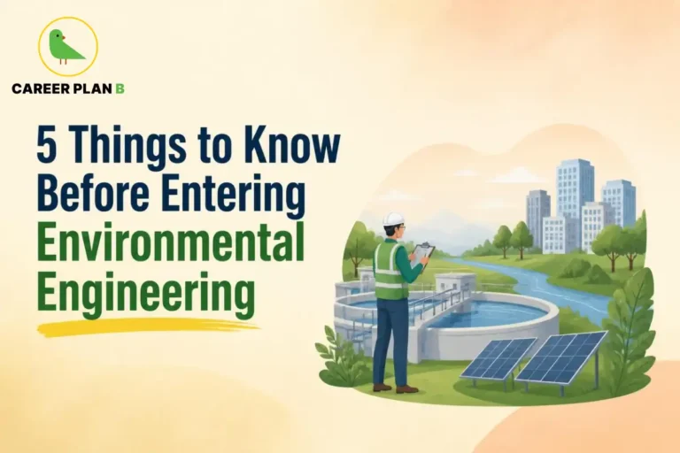 5 things to know before entering environmental engineering featuring water treatment, renewable energy, and sustainable infrastructure.