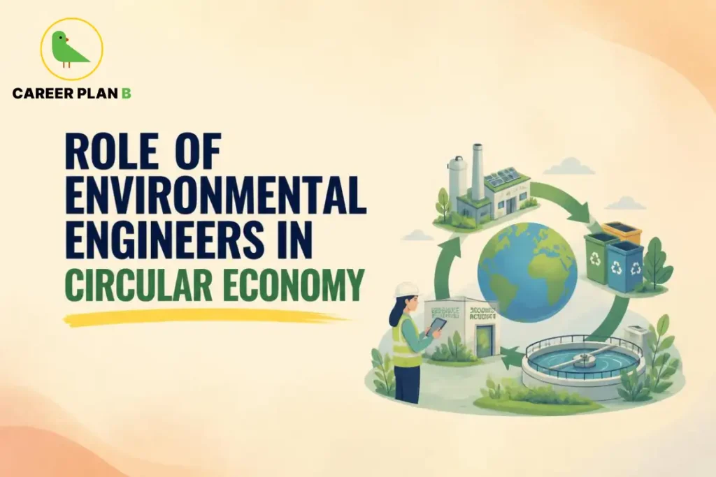 Environmental engineers driving the circular economy through recycling, resource recovery, sustainable manufacturing, and waste management.