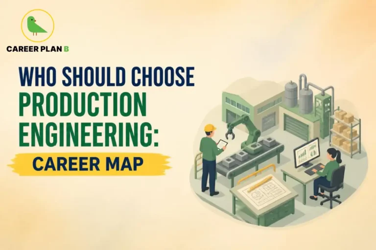 Production engineering career shown through manufacturing, process monitoring, automation, and production planning.