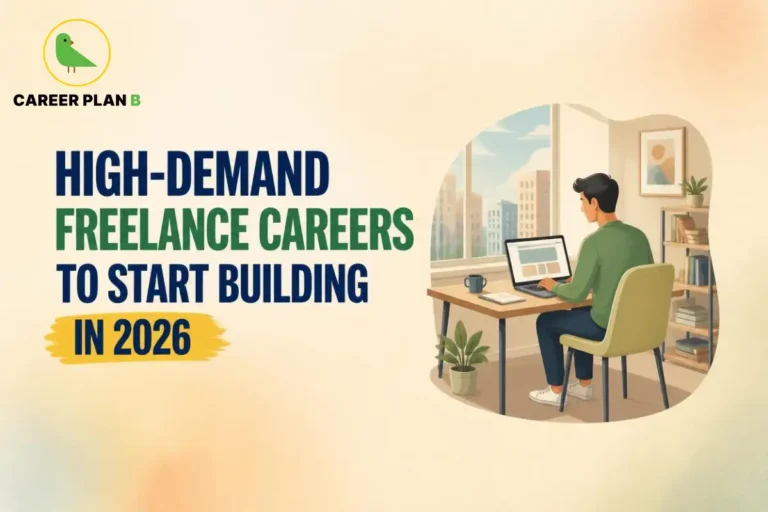 High-demand freelance careers to start in 2026 including content writing, graphic design, web development, digital marketing, and video editing