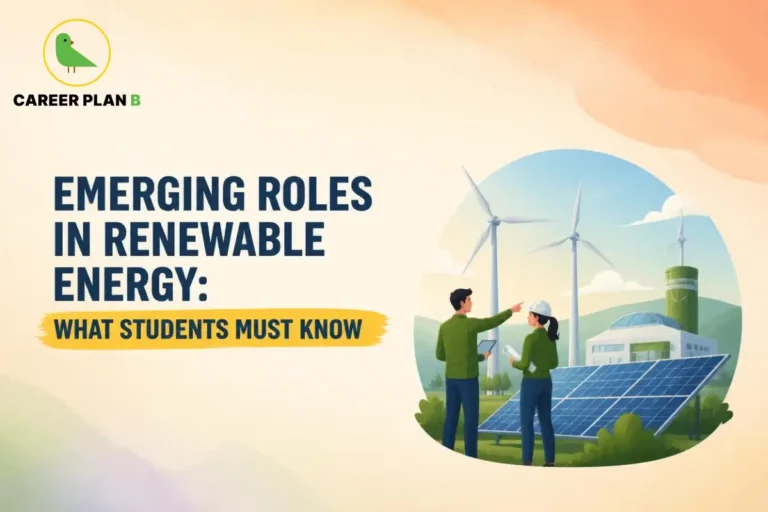 Emerging roles in renewable energy for students featuring careers in solar energy, wind power, clean technology, and sustainability