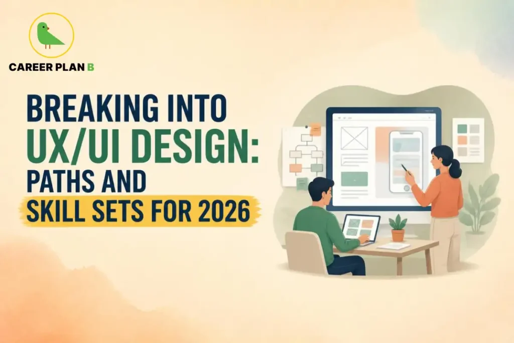 Breaking into UX/UI design with career paths, essential skills, tools, and job opportunities for aspiring UX and UI designers in 2026