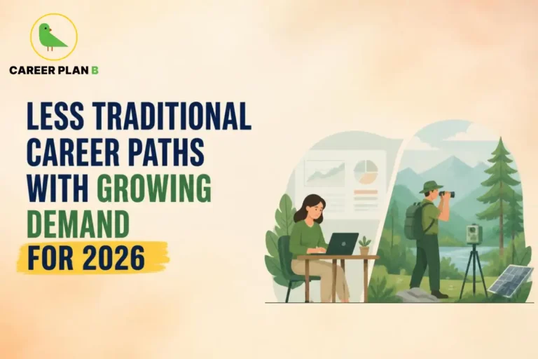 Less traditional career paths with growing demand in 2026 featuring emerging careers in environmental science, remote work, and digital professions