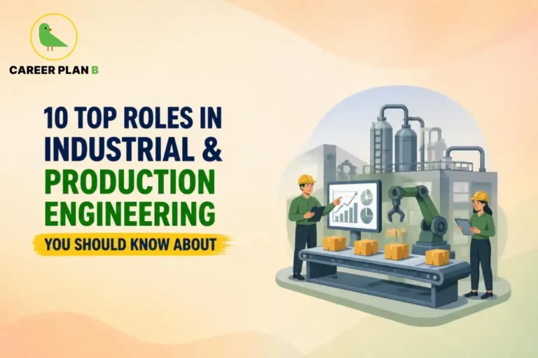 Engineers monitoring robotic automation and production analytics, highlighting top industrial and production engineering roles in manufacturing.