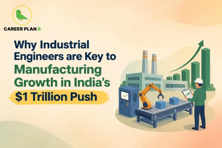 Industrial engineer monitoring automated manufacturing and production growth, highlighting the role of industrial engineers in India's manufacturing expansion.