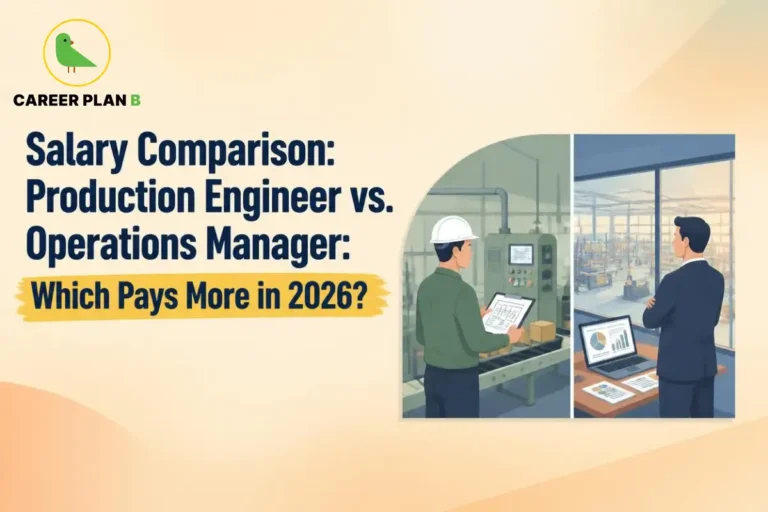 Production Engineer vs Operations Manager salary comparison showing factory operations and management roles to help students choose the higher-paying career in 2026.