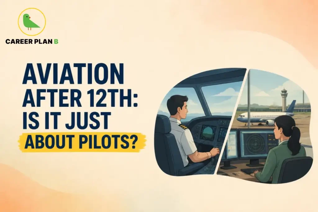 Career Plan B graphic about aviation careers after 12th beyond pilot roles