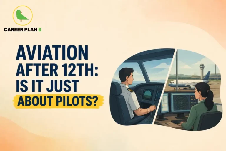 Career Plan B graphic about aviation careers after 12th beyond pilot roles