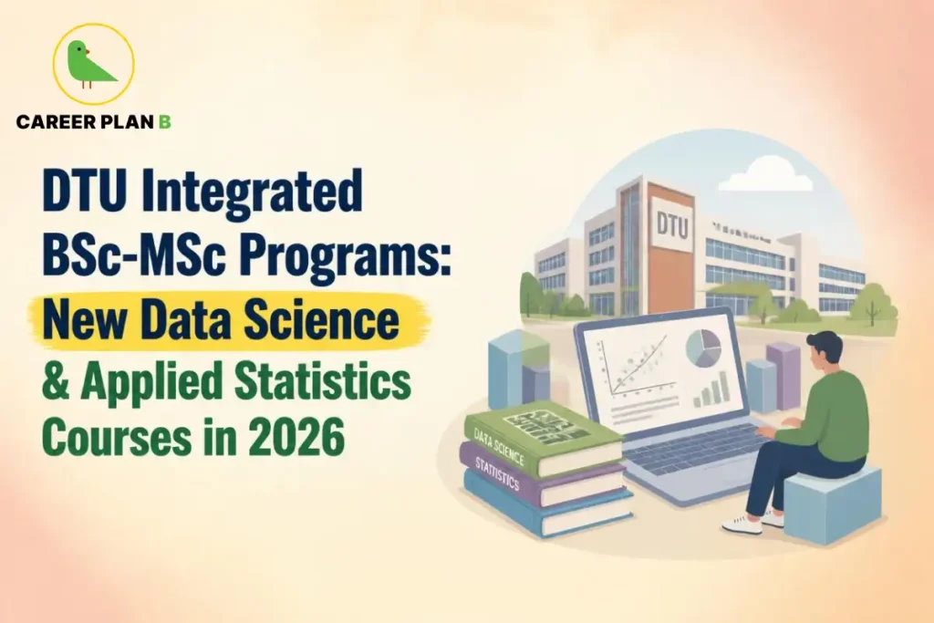 Banner text announcing DTU integrated BSc MSc programs in data science and applied statistics for 2026.