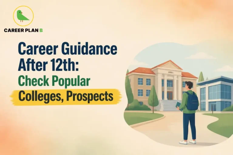 Career guidance after 12th, showing a student exploring college options.