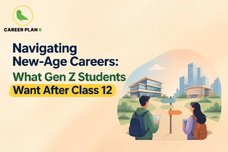 New-age careers after Class 12, showing Gen Z students exploring different career paths.