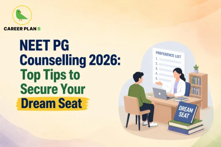 Career Plan B logo with NEET PG counselling 2026 preference list and dream seat guidance.