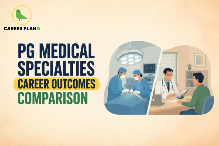 PG medical specialties and career outcomes comparison for doctors choosing postgraduate medical courses and specializations