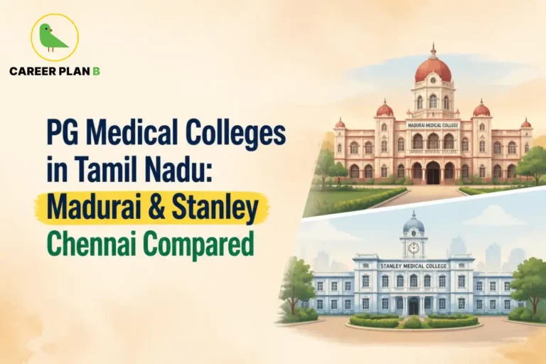 PG medical colleges in Tamil Nadu, showing Madurai and Stanley Medical College campuses.