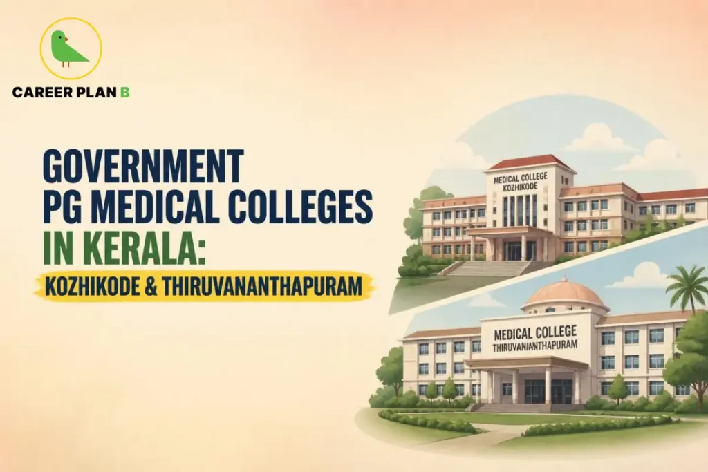 Government PG medical colleges in Kerala, showing medical colleges in Kozhikode and Thiruvananthapuram.