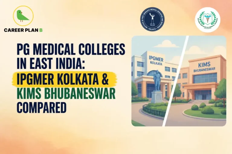 PG medical colleges in East India, showing IPGMER Kolkata and KIMS Bhubaneswar campuses.