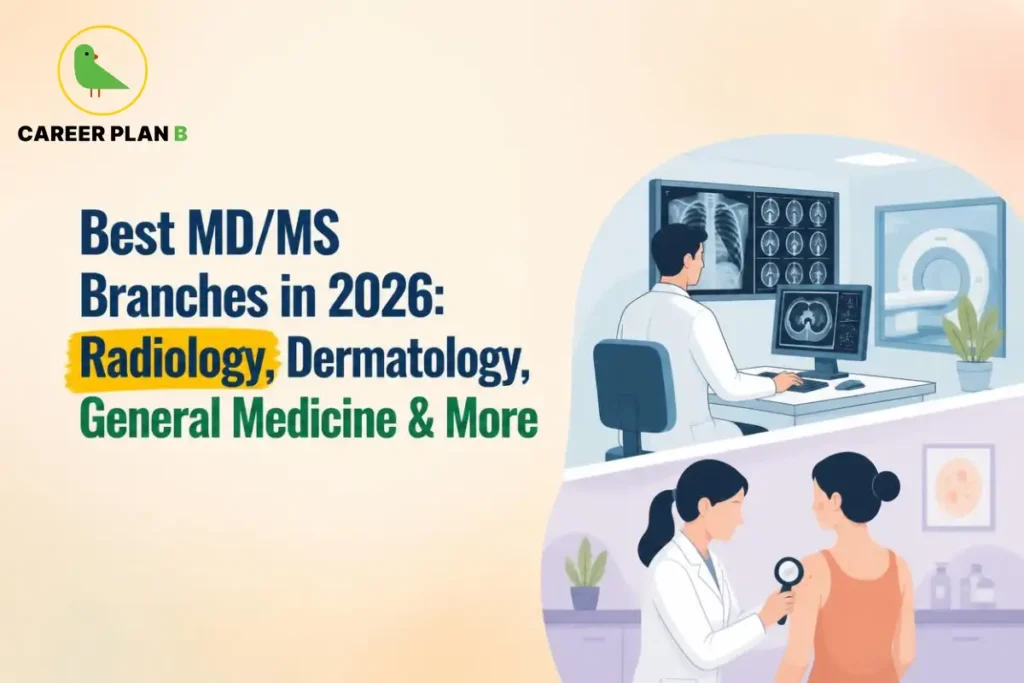 Best MD/MS branches in 2026, including Radiology, Dermatology, General Medicine, and other medical specialties
