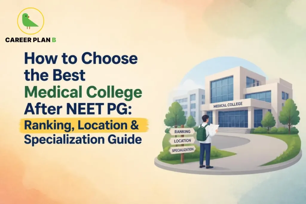 Medical student choosing the best medical college after NEET PG based on ranking, location, specialization, clinical exposure, and career opportunities