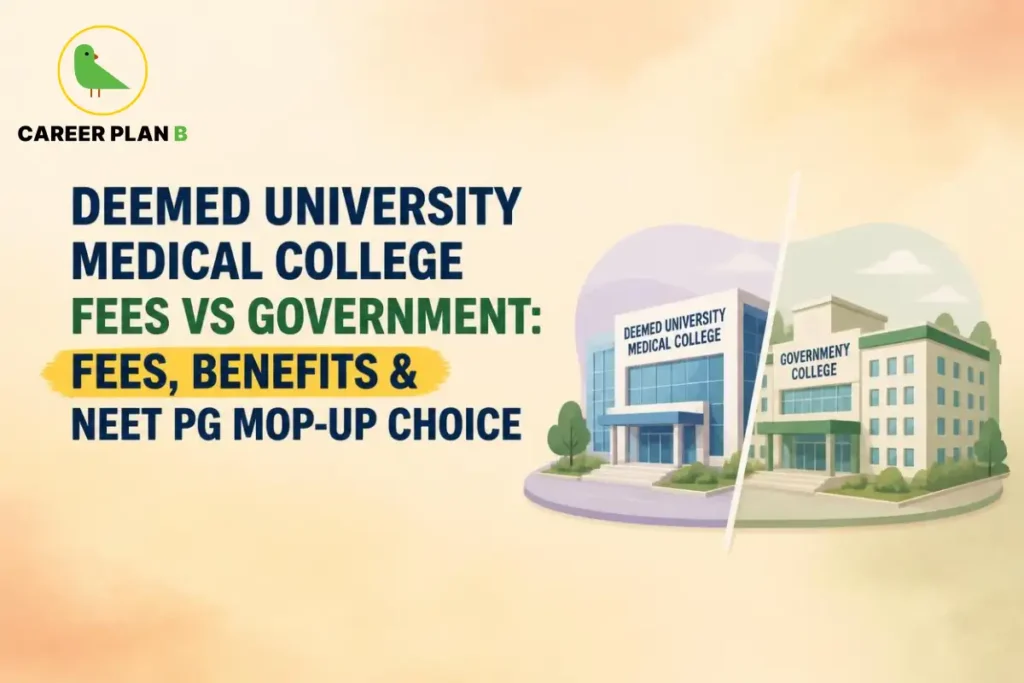 Deemed university medical college fees vs government fees, benefits, and NEET PG Mop-Up choice.