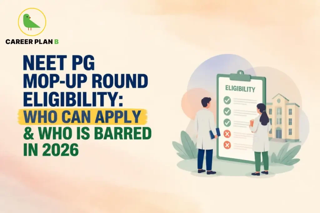 NEET PG Mop-Up Round Eligibility showing who can apply and who is barred in 2026.