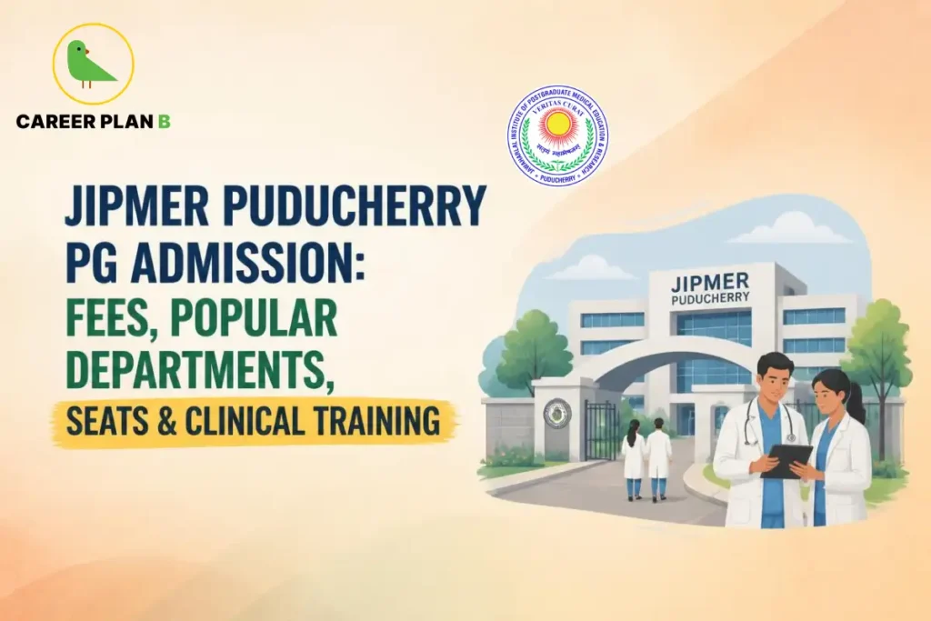 JIPMER Puducherry PG admission guide covering fees, popular departments, postgraduate medical seats, clinical training, and the JIPMER campus