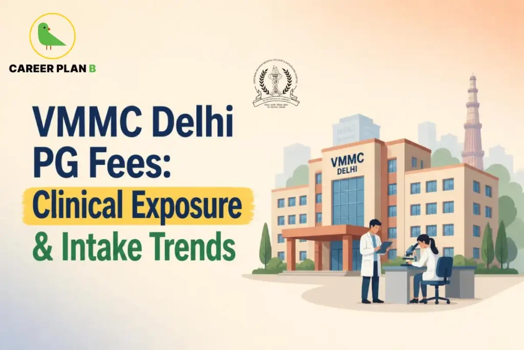 VMMC Delhi PG fees guide covering clinical exposure, postgraduate medical intake trends, hospital facilities, medical education, and student training opportunities