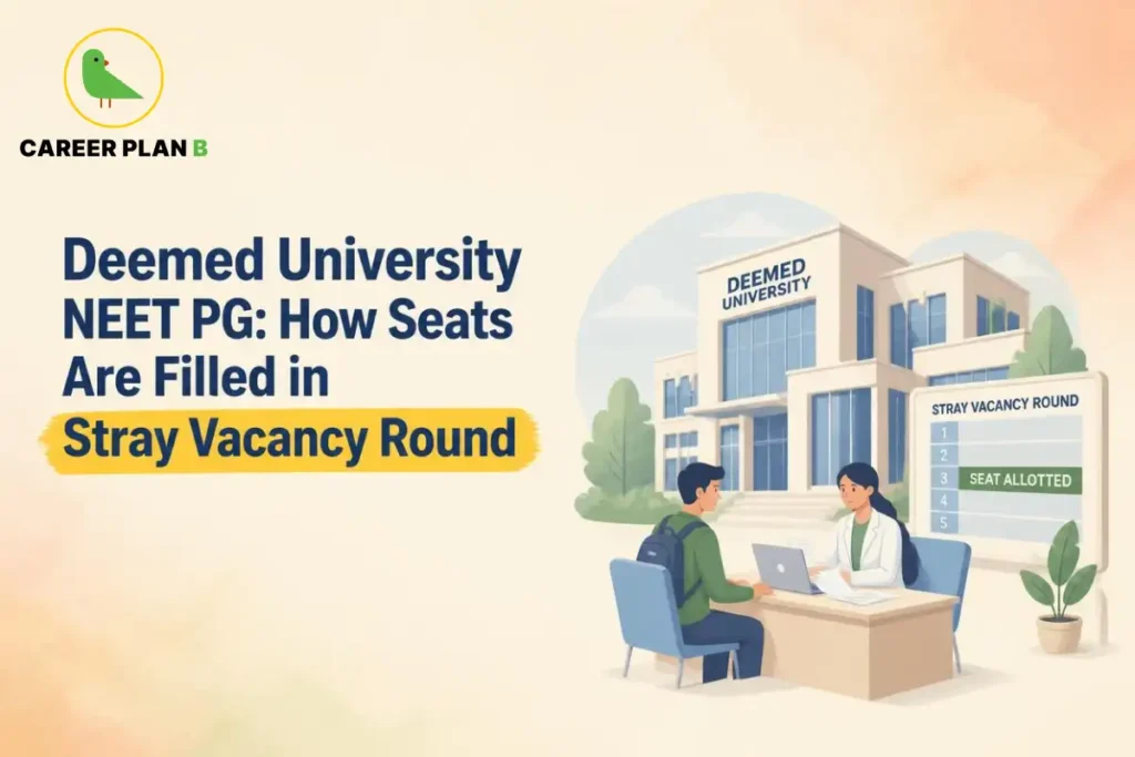 Deemed University NEET PG stray vacancy round showing how seats are allotted.
