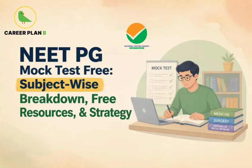 NEET PG subject-wise mock test preparation guide explaining subject breakdown, free resources and effective strategies for medical entrance exam practice.
