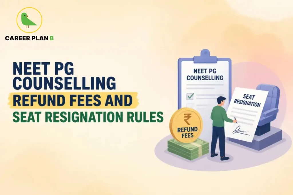 NEET PG counselling refund fees and seat resignation rules.