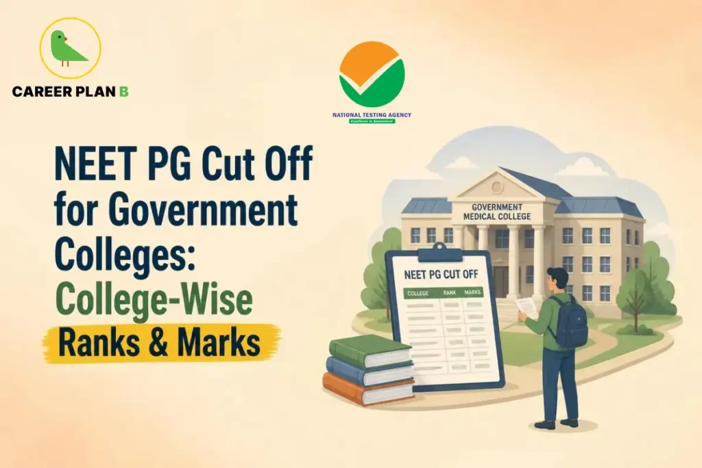 NEET PG cut off for government colleges showing college-wise ranks and marks.