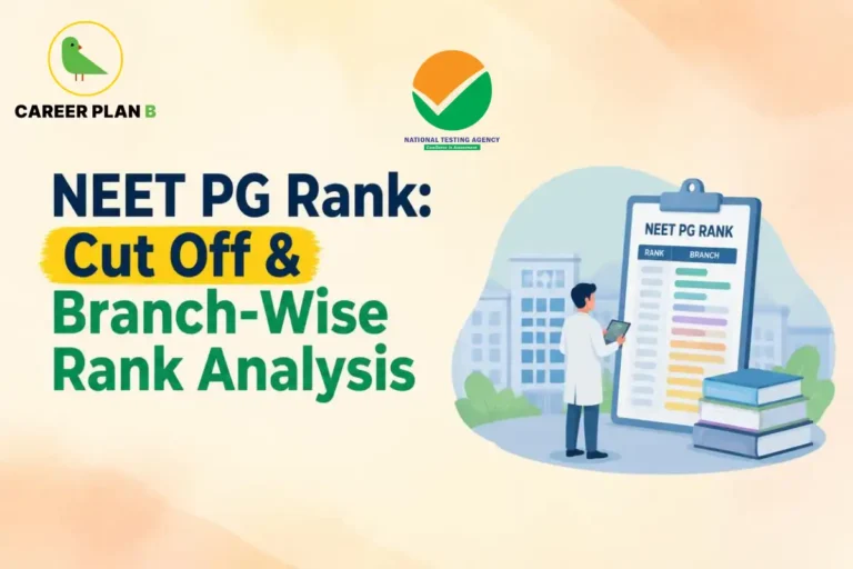 NEET PG rank cut off and branch-wise rank analysis for medical college admissions.