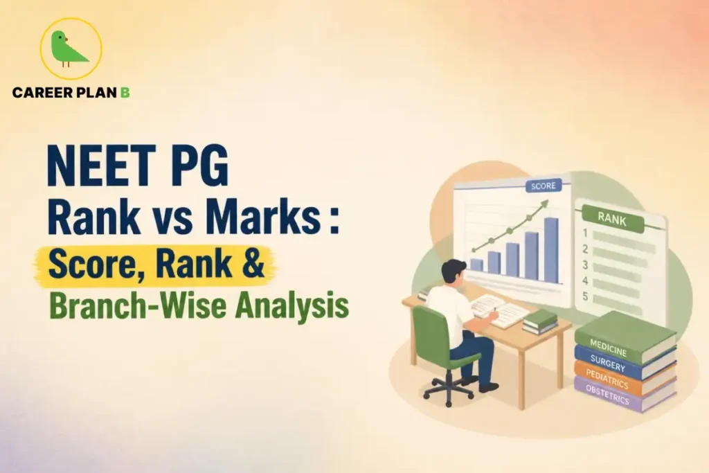 NEET PG rank vs marks showing score, rank, and branch-wise analysis for medical admissions.