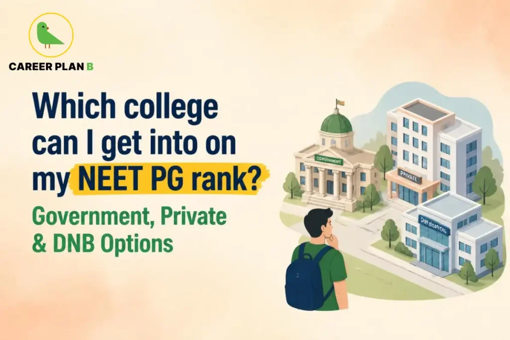 Medical student exploring government, private and DNB medical college options to understand which college they can get based on their NEET PG rank